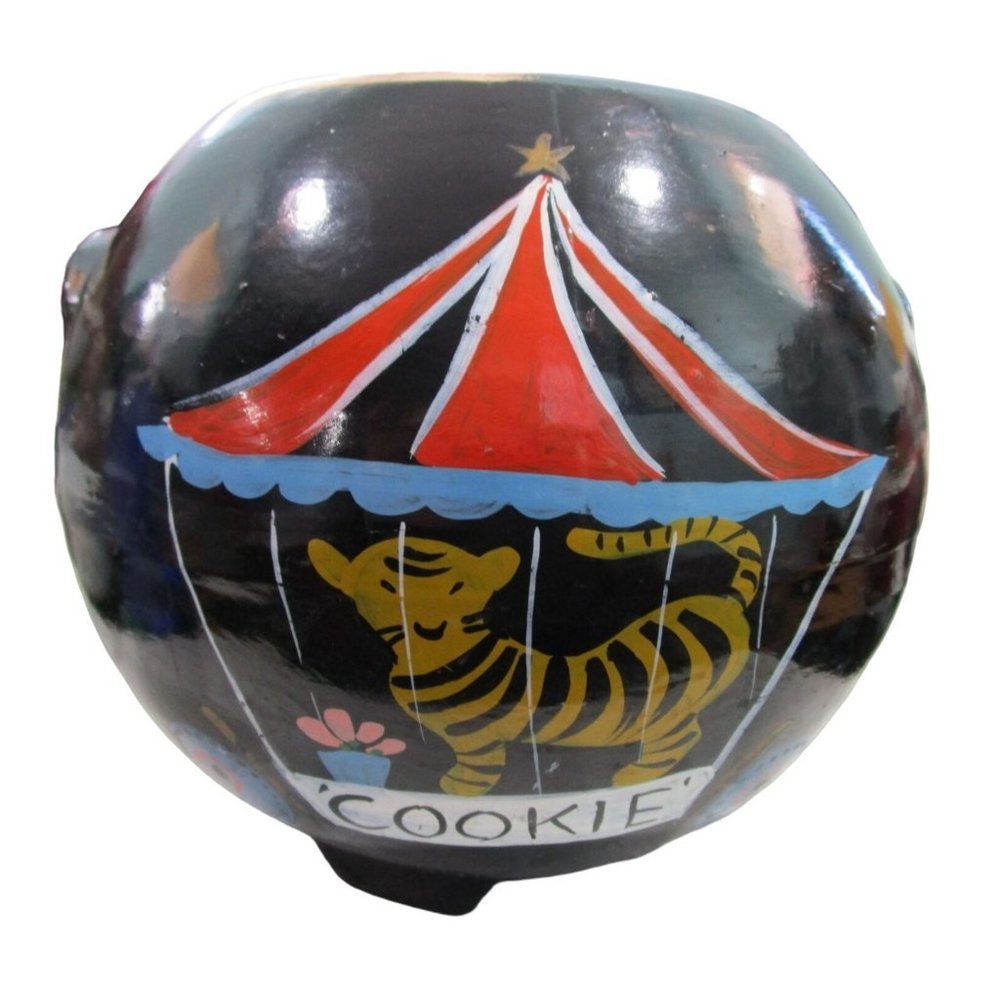 Ransburg Cookie Jar Circus Tiger Tent Train No Lid Imperfect Vintage 1930s 40s